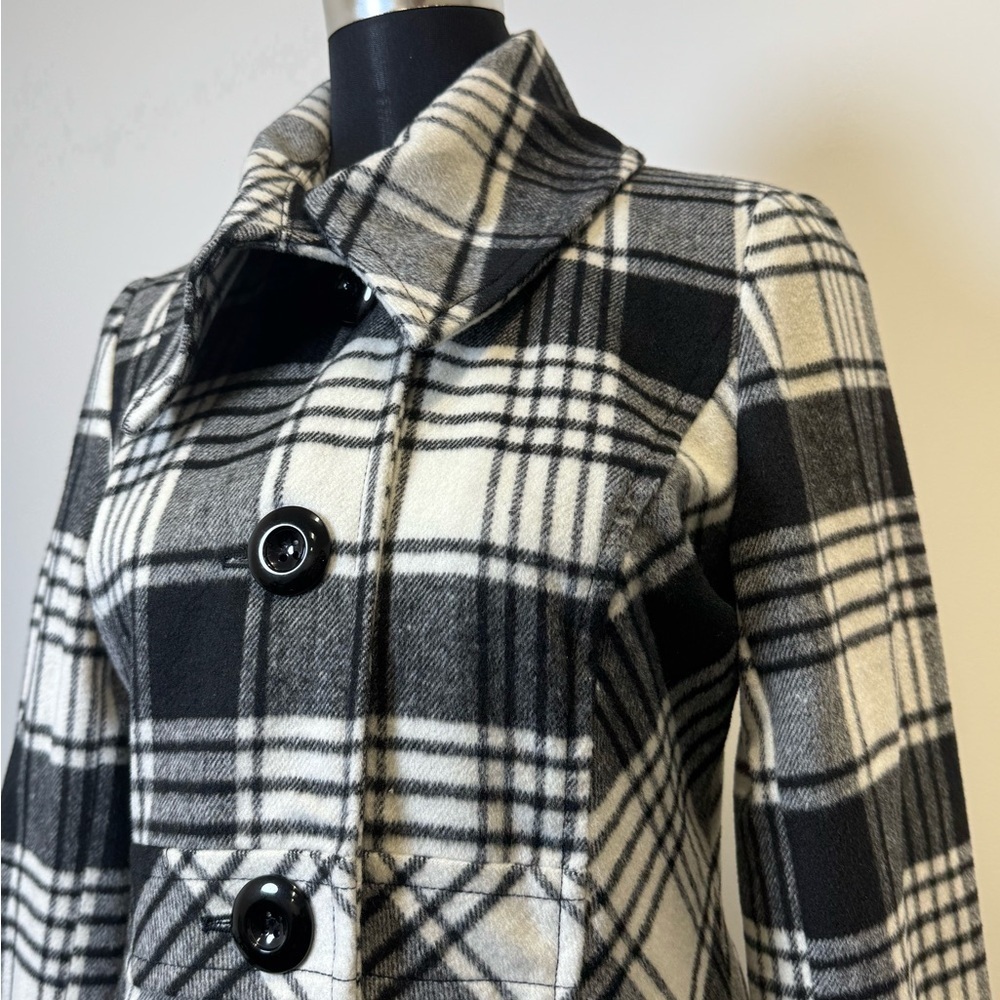 Ambition Plaid Wool-Blend Coat – Size Small
